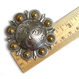 Silver/Gold Engraved Telluride Concho 2-3/8" Screwback  #CC-121
