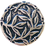 Bamboo Button Antiqued Silver 16mm  5/8" from Tierra Cast  #6569-12