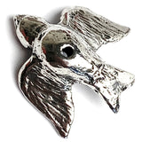 Flying Bird BEAD Not Button, 7/8" Pewter from Green Girl Studios #142