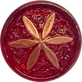 Red Ruby + Copper Star Flower Button, 11/16"  #CZ 010