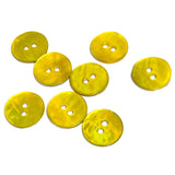 Vibrant Yellow-Green 7/8" Pearl Shell 2-hole Button, $2.10 each  #360388-D