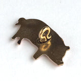 Pink Pig Metal Handpainted Artisan Button 3/4"