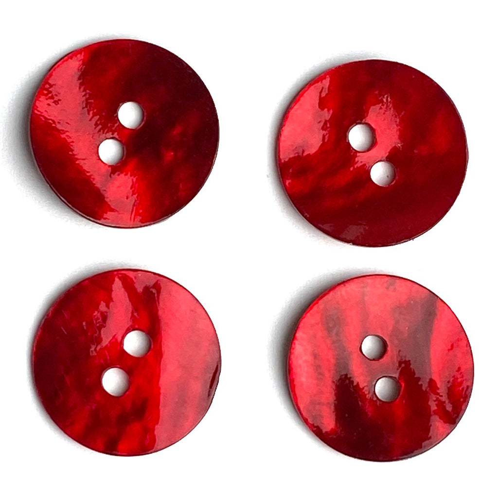 Round Red Buttons, Red Embellishment, Red Buttons - 4-Hole - 3/4in. - 3  Pieces/Pkg. (nmsl142)