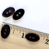 Brown-Black Speckle-Back Oval Shell Buttons 5/8" x 5/16", Pack of 9,  #23 SP520