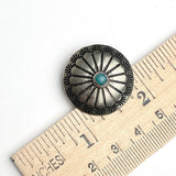 Blue Bead Southwest Sunflower Nickel Silver Button 1",  #SW-252