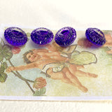 Purple Sparkle-Berry Vintage Czech Glass Buttons 3/4"   #BK820
