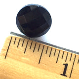 Opaque Black Faceted Vintage Glass Buttons, 9/16" #GL385