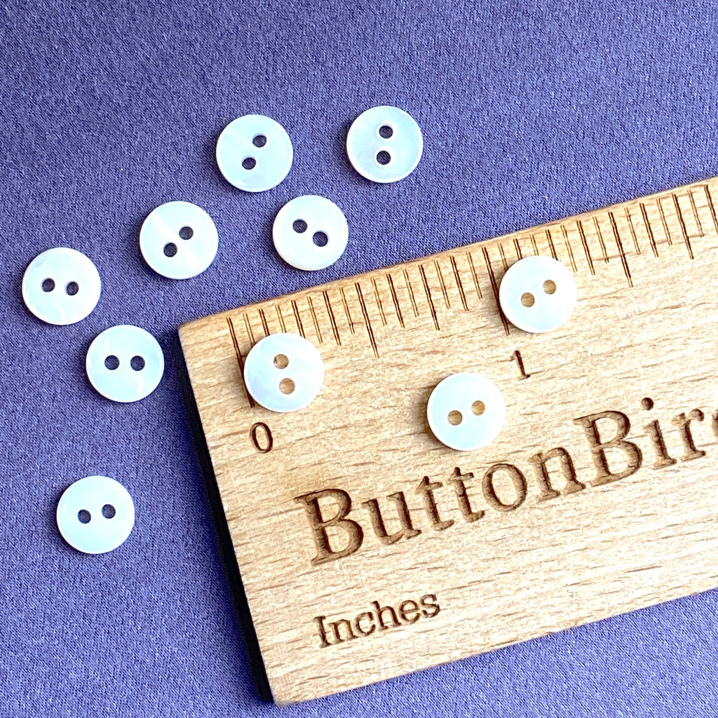 White Pearl Buttons - Half Ball - 5/16 in