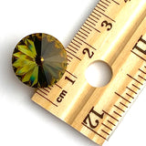 Swarovski Crystal Button, Tabac Green, 5/8" 15mm,  #SC1406