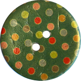 Green Coconut with Colorful Dots 7/8"  #1065