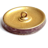 Brown Handpainted Czech Lacy Glass Button, 1-1/16", Susan Clarke #SC1519-O