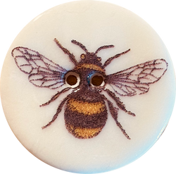 Honey Bee Porcelain Button - 1-1/8"