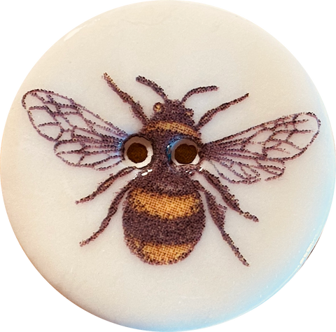 Honey Bee Porcelain Button - 1-1/8"