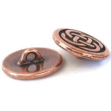 Celtic Knot Copper/Black Metal Button  from Tierra Cast 5/8"  #6567-18