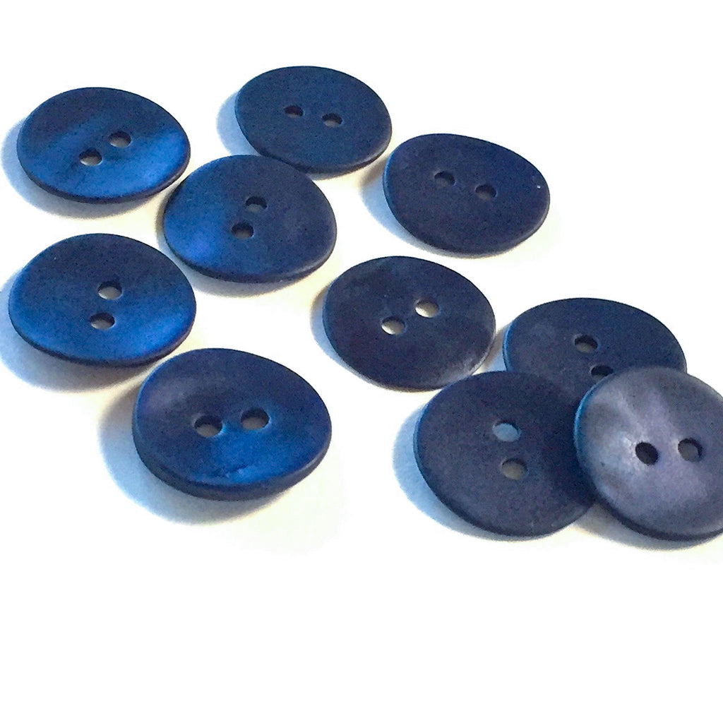 Upholstery Buttons 17mm dia. Blue Glass Top. pack 5.
