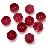 11/16" Deep Red Pearl Shell 2-hole Button, 4 for $5.50   #300904-D