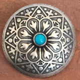 Large concho button "turquoise" and silver Southwest