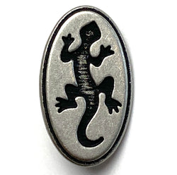Southwest Lizard Gecko Oval Silver/Black 1" #SWC-95