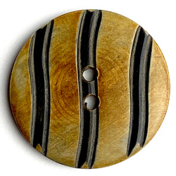 Brown & Black Wavy Stripe 1-1/2" Horn Button #709