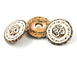 OM Button 13/16" copper / rust / white Om. #SWC-86