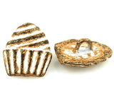 Cupcake Button Copper/White Metal 11/16". #SWC-72