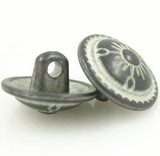 Tiny Gray and White Sunrays Button 1/2" #SWC-14