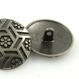 SALE Flowers & Hexagons Gunmetal Button 13/16"  #SWC-26