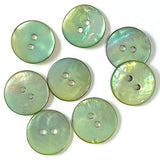 Light Green Shiny Agoya Shell 3/4" 2-hole Button, Pack of 5 for $7.00    #1246