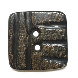 Black, Gray and Brown Square Horn Button 1-1/8" with Five Scratches  #SK0051