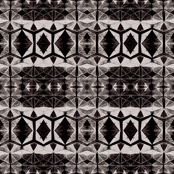 SALE Shibori Diamond Black/Brown Espresso Cotton Print, by Kim Eichler-Messmer, 44" Wide, By the Yard # 1444