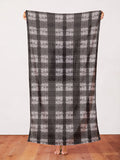 'Pleat Plaid Shibori Black' Art Cotton Print by Kim Eichler-Messmer, 44" Wide, By the Yard # 1452