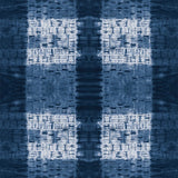 Remnant, 'Pleat Plaid Shibori Indigo' Art Cotton Print by Kim Eichler-Messmer, 44" Wide, 33" Long # 1453