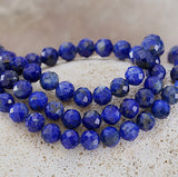 Lapis Lazuli Faceted Tiny Beads, 4mm Round,Strand of 90,  # L-468