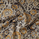 Krishna Golden Mustard Cotton Kalamkari Hand Block Print from India, By the Yard #TK-30