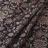 2.5 yard PIECE, Black/Tan/Blue-Gray/Red Hand Block Print Cotton Mulmul from India, 44" Wide  #TK-38