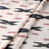 Cream/Black/Red/Blue Ikat, Cotton Handloom from India, By the Yard  #TK-46