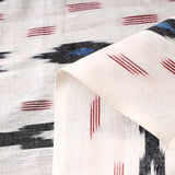 Cream/Black/Red/Blue Ikat, Cotton Handloom from India, By the Yard  #TK-46