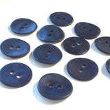 Re-Stocked, Indigo/Navy Velvet Matte Agoya Shell 3/4"/ 20mm 2-Hole Button, #1208