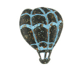 LAST ONES, Hot Air Balloon Dark Brass/Blue Patina Button - 3/4" Metal. #SWC-73