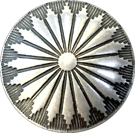 Re-Stocked. Mesa Sunflower Tiny 1/2" Shank Back, Nickel Silver Button, #SW-66