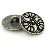 Re-Stocked, Silver Poppy Pinwheel 3/4" Metal Button #SWC-20