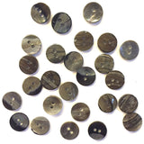 3/8"  Warm Charcoal 10mm Shiny Rustic Natural Melange Shell, Pack of 50+  #LP61