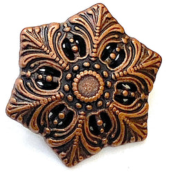Re-Stocked Copper Snowflake Metal Button 13/16" Shank Back  #SWC-63