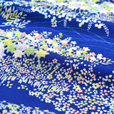 Glistening Meadows, Chirimen Crepe Vintage Kimono Silk from Japan 14" x 43"  #4656