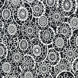 Wagon Wheels Vintage Black/White Kimono Silk Print from Japan  14" x 43".  #4283