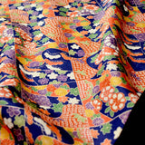 SALE, Diagonal Diamonds "Patchwork" Vintage Kimono Silk from Japan 14" x 61"  #4688