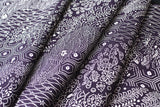 Drapey Eggplant/White Faux Patchwork Crepe, Vintage Kimono Silk Print from Japan, 6.5" x 37" Piece #4653