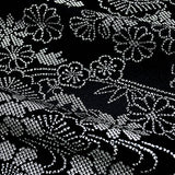 SALE Black Faux Shibori Vintage Kimono Silk from Japan  14" x 39"    #4288