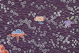 Floating Flowers Vintage Japanese Kimono Silk Chirimen Crepe 6" x 75"  #4650