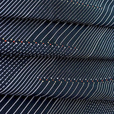 Black & White Diagonals Vintage Kimono Silk Crepe from Japan 14" x 64"  #4690